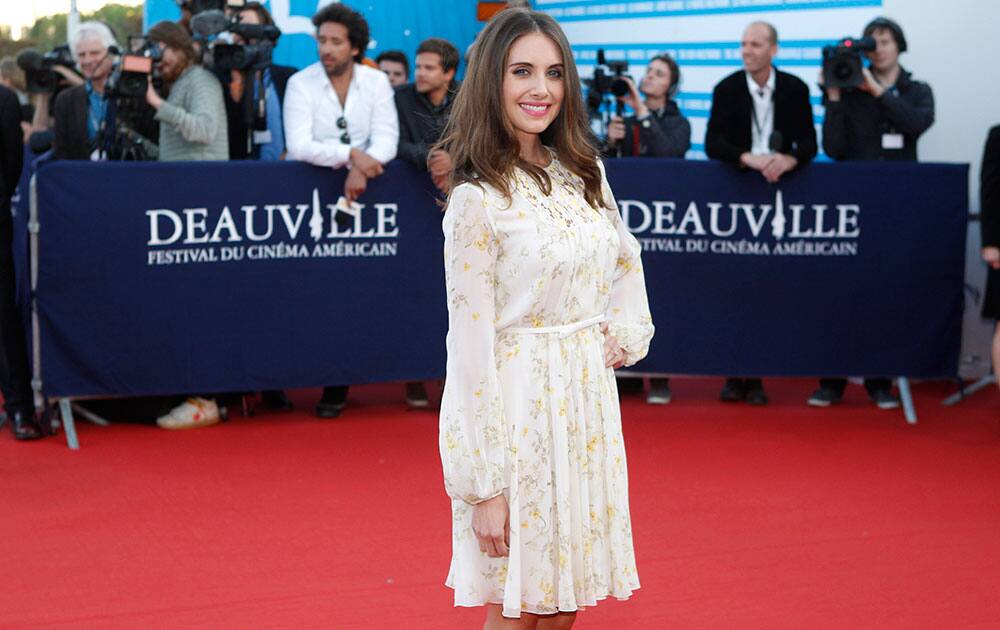 U.S actress Alison Brie arrives for the screening of her film Jamais Entre Amis (Sleeping with other people) at the 41st American Film Festival.