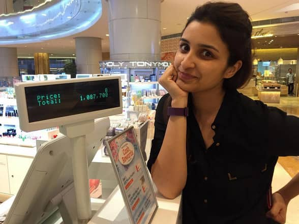 I paid 1 million for 2 shirts!!!! #CrazyCurrency #Jakarta - Instagram@parineetichopra