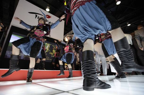 Turkish dancers perform during the opening of the exhibition