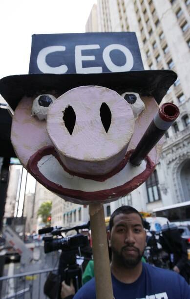 The AFL-CIO and other labor and community groups gathered to protest against Wall St. Banks