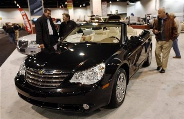 A 2010 Sebring convertible in the Chrysler display at the Denver auto show 