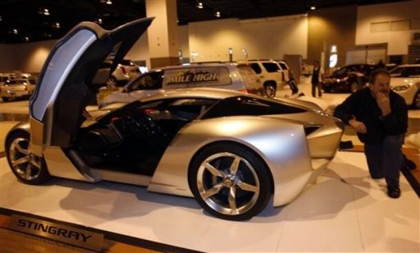 A Chevrolet Stingray concept car on display at the show 