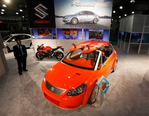 A Suzuki concept car called the Makai, with surfboards