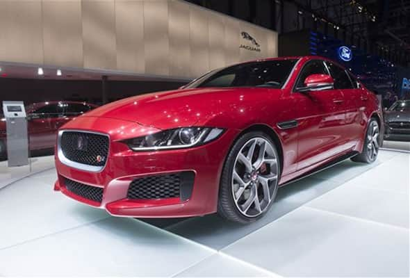 In this March 3, 2015 picture the Jaguar XJ 3.0 R-Sport is on display during the press day at the Geneva International Motor Show in Geneva, Switzerland.