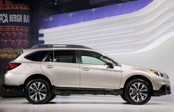 The 2015 Subaru Outback is shown at the New York International Auto Show, Thursday, April 17, 2014 in New York.