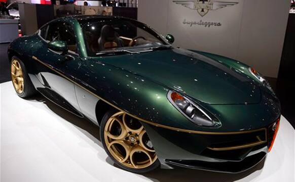 The new Touring Superleggera Disco Volante is shown during the press day at the 84th Geneva International Motor Show in Geneva, Switzerland, Wednesday, March 5, 2014.