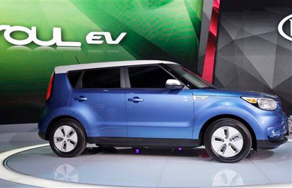 Kia introduces the Soul EV at the Chicago Auto Show in Chicago, Thursday, Feb. 6, 2014. 