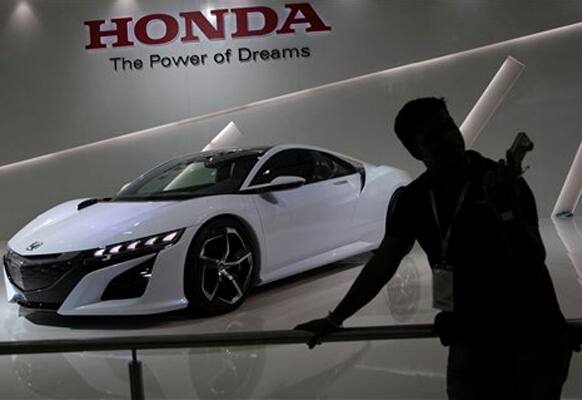 Honda's NSX concept car is displayed at the 12th Indian auto Expo in Noida, India, Thursday, Feb. 6, 2014.