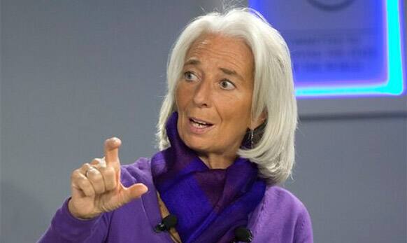 Head of the International Monetary Fund Christine Lagarde, speaks during the World Economic Forum in Davos, Switzerland.