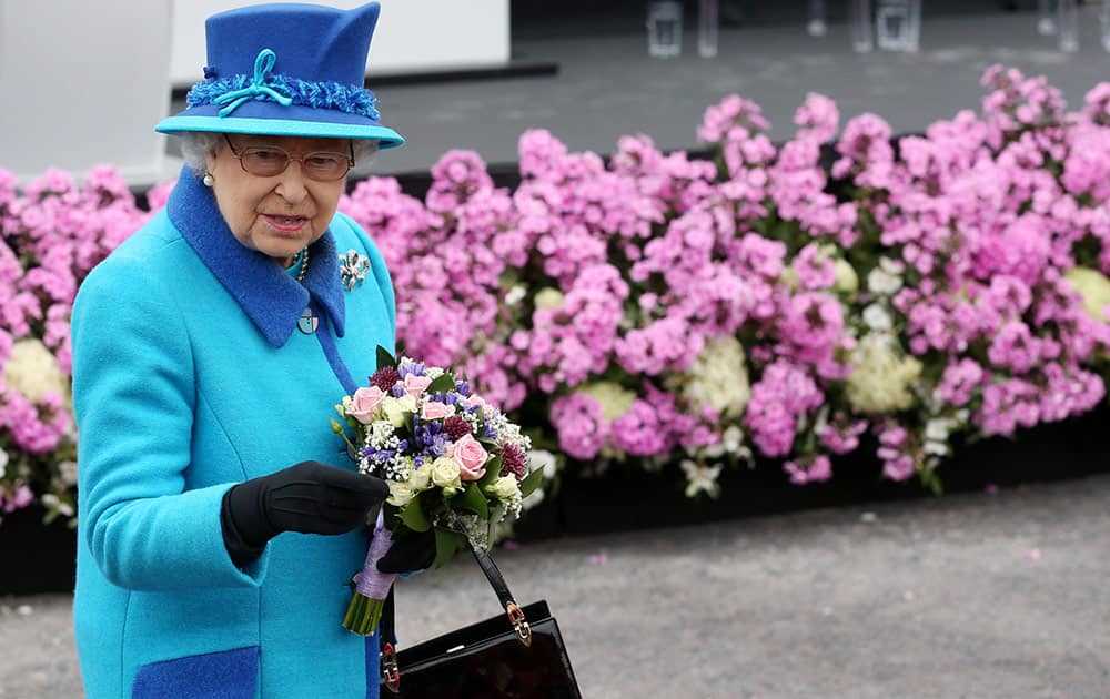 Britain's Queen Elizabeth II attends the opening ceremony for the Borders railway route at Tweedbank station, Scotland. The Queen has become the longest ever reigning monarch in British history surpassing Queen Victoria who served for 63 years and seven months.