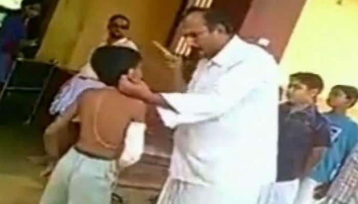 Watch: Teacher thrashing boy mercilessly in Karnataka