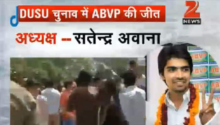 DUSU polls: ABVP wins all four seats; AAP&#039;s CYSS fails to open account