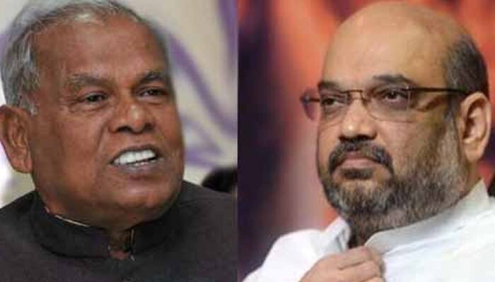 Bihar polls: &#039;Sweet&#039; deal? Jitan Manjhi, Amit Shah share sweets as meeting on seat-sharing ends