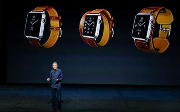 Jeff Williams, senior vice president of Operations, discussed the iWatch at the Apple event at the Bill Graham Civic Auditorium in San Francisco on September 9.