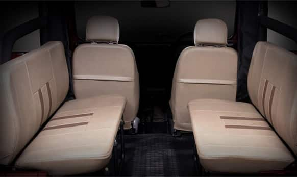 Side Facing Foldable Rear Seats.