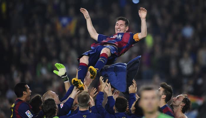 Lionel Messi reaches Champions League 