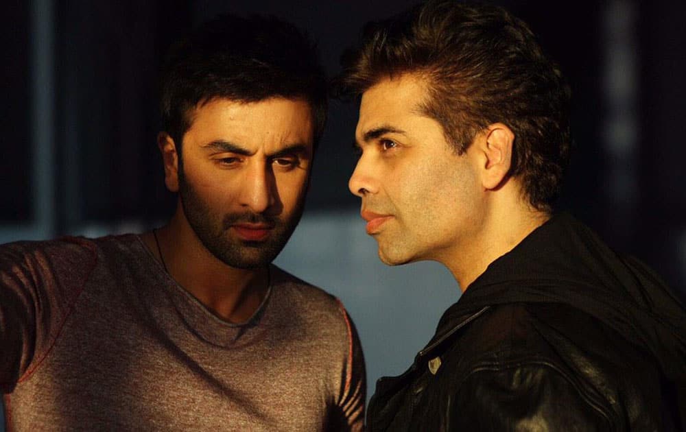 Karan Johar :- Night shooting!! Me posing while Ranbir being intense!!! #AeDilHaiMushkil -twitter
