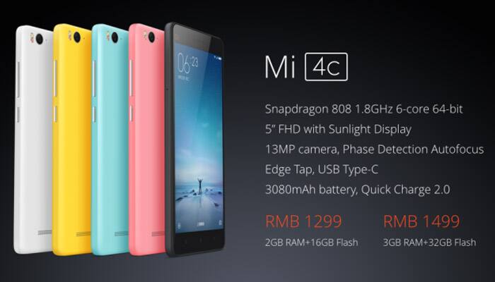 Xiaomi Mi 4c with Snapdragon 808 launched