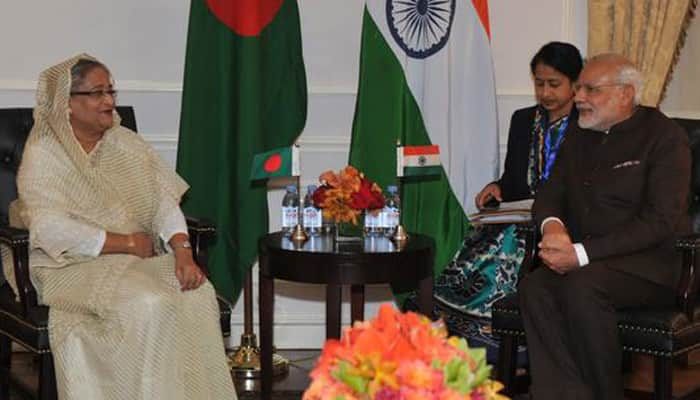 Modi in US: PM meets his Bangladeshi counterpart Sheikh Hasina, calls it &#039;productive&#039;