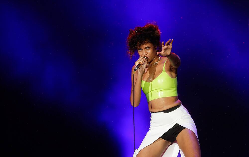 Aluna Francis of the AlunaGeorge band perfoms at the Rock in Rio music festival in Rio de Janeiro, Brazil.