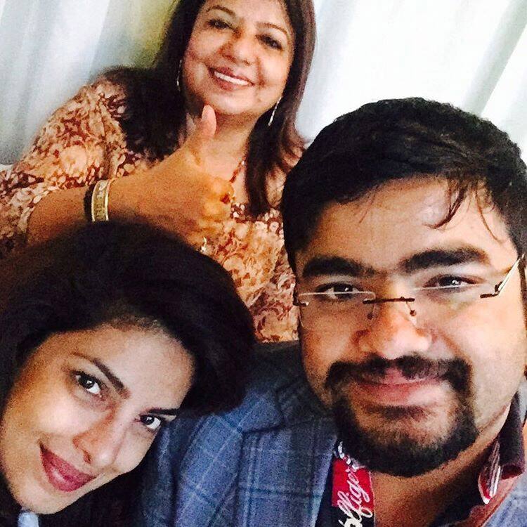 PRIYANKA ‏:- Watching with the family madhuchopra siddharthchopra89 -instagram
