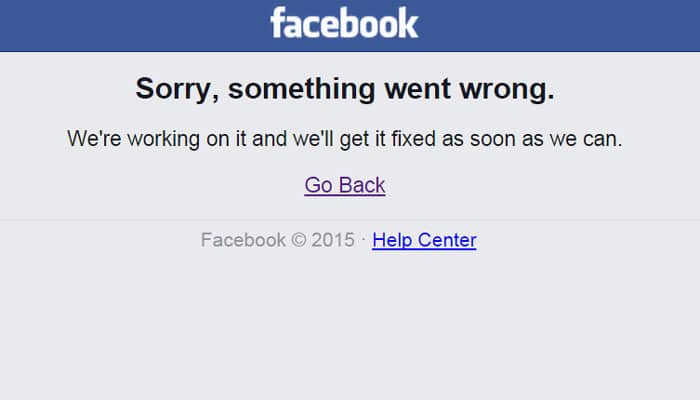 Facebook again goes down with &#039;Something went wrong&#039; error message!