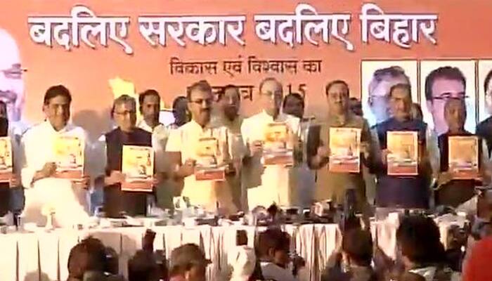BJP &#039;vision document&#039; for Bihar promises free laptops, two-wheelers, scooties, colour TVs to voters
