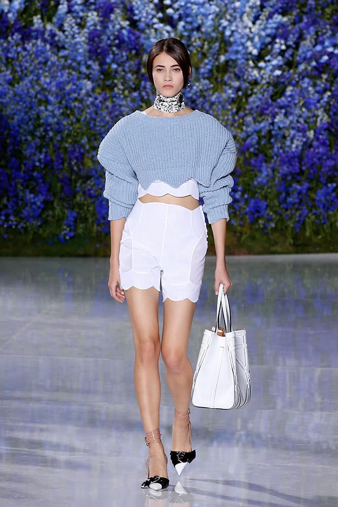 A model wears a creation for Christian Dior's Spring-Summer 2016 ready-to-wear fashion collection, presented during the Paris Fashion Week in Paris.