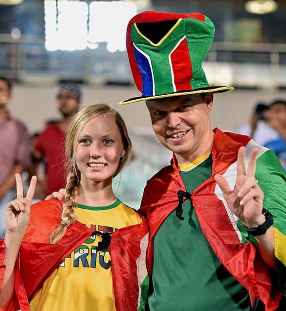 South African supporters during T20 match against India at Eden Garden in Kolkata.