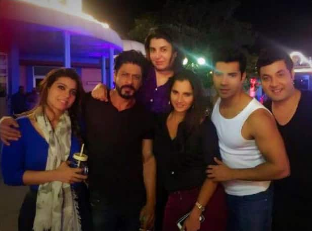 Sania Mirza :- Wonderful 'Dilwale' hosted me on set in my own city  Thank you for all the laughs @Varun_dvn @iamsrk @TheFarahKhan  -twitter