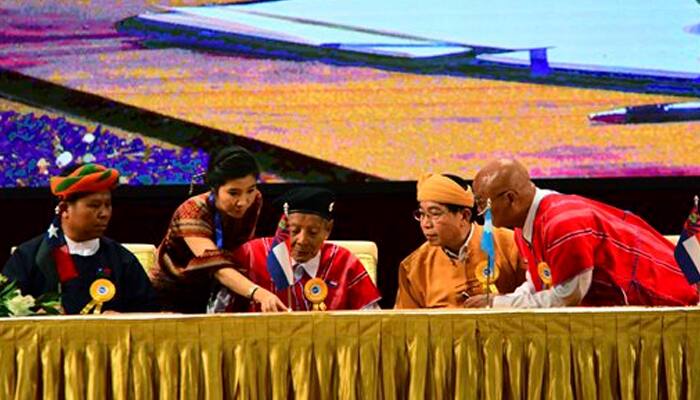 Myanmar signs peace accord with eight armed groups