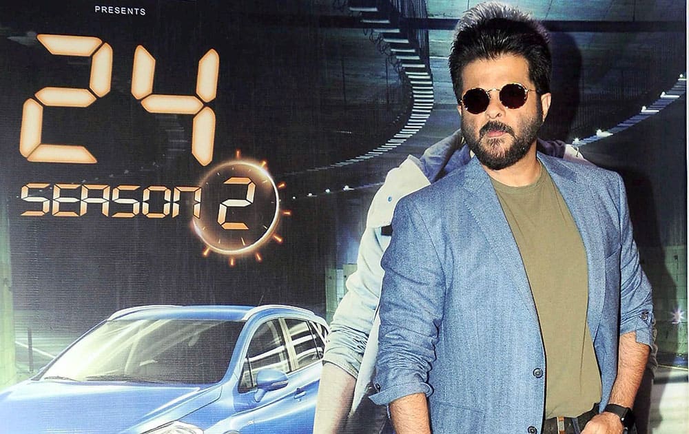 Bollwood Actor Anil Kapoor during unveils the TV show blockbuster poster for 24,Season 2 in Mumbai.