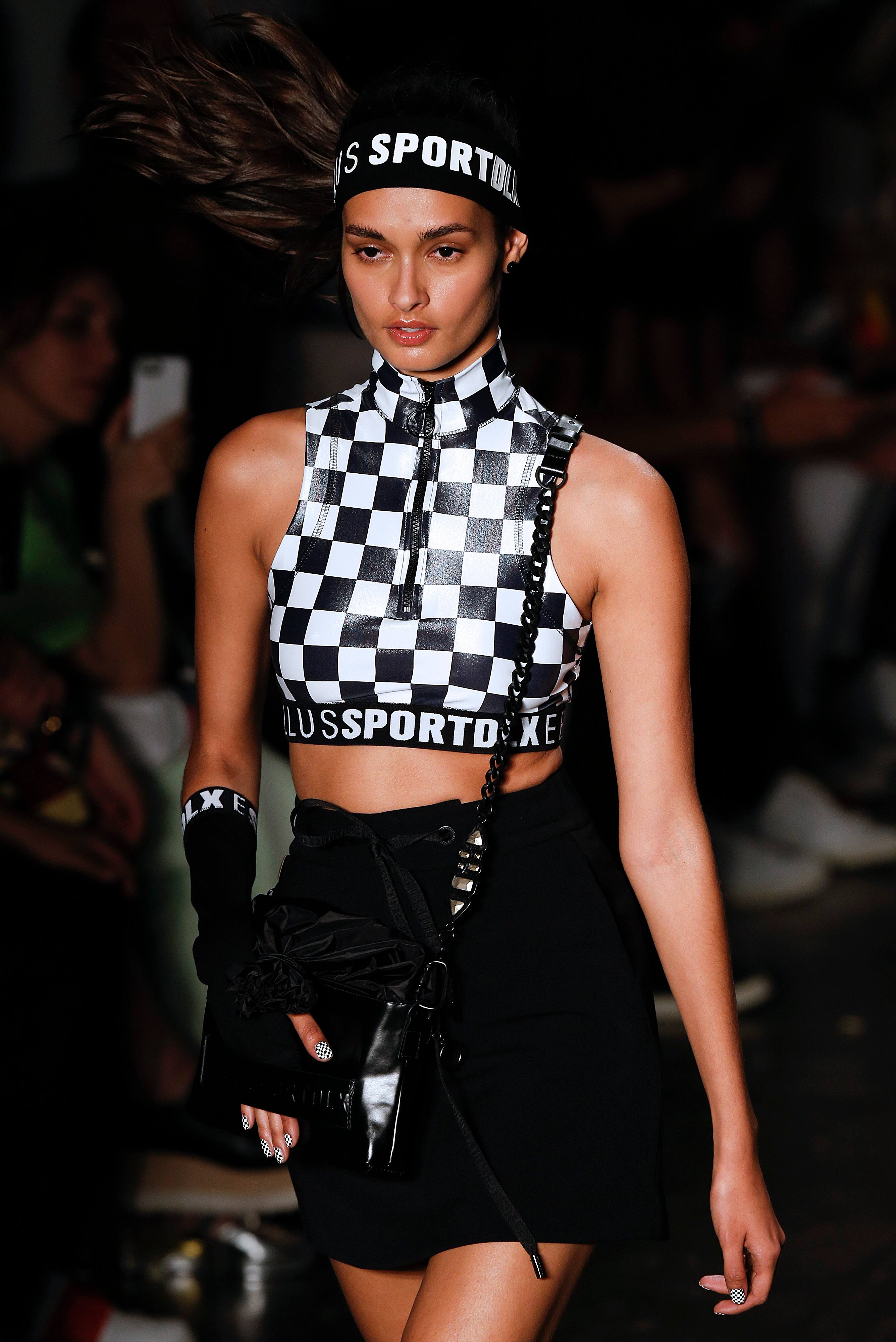 A model wears a creation from the Ellus 2016 winter collection during the Sao Paulo Fashion Week.