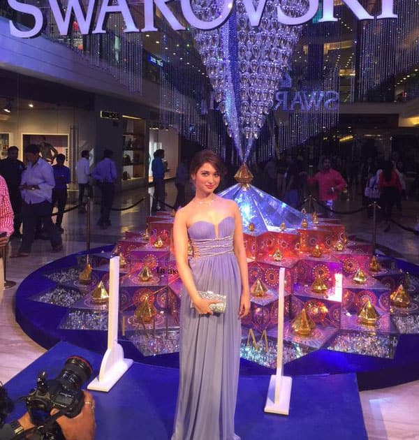 Lights! N Sparkles!It’s all here at the unveiling of @Swarovski's Diwali Installation that will #LightUpYourLife. Twitter@tamannaahspeaks