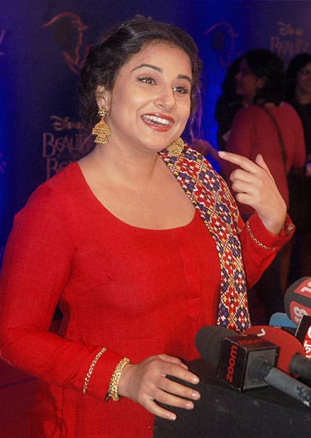 Bollywood actor Vidya Balan during Disney Indias Beauty and the Beast event in Mumbai.