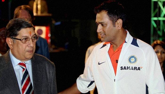 PHOTOS: MS Dhoni meets N Srinivasan in Chennai