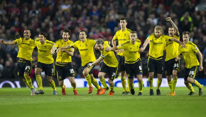 League Cup: Middlesbrough stun Manchester United; Liverpool, Manchester City progress