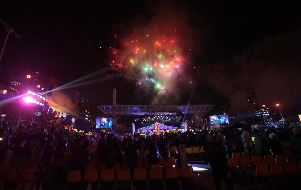 A moment of the closing ceremony of the Milan Expo 2015 World Fair in the Open Air Theatre, in Milan, Italy.