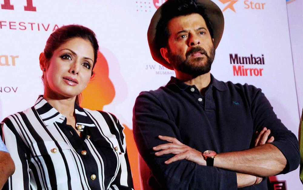 Bollywood actors Anil Kapoor and Sridevi at the Jio MAMI 17th Mumbai Film Festival in Mumbai.