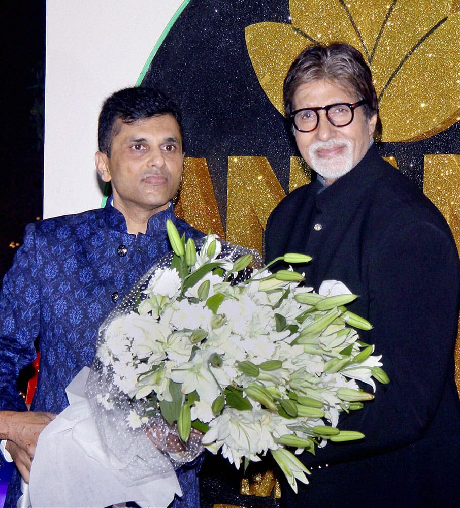 Actor Amitabh Bachchan at the inauguration of Anand Pandits office in Mumbai.
