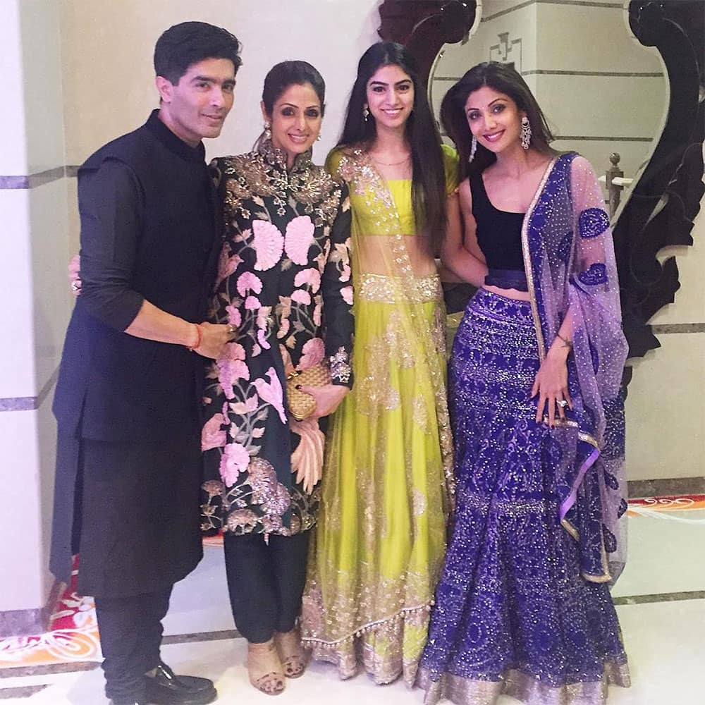 SHILPA SHETTY KUNDRA ‏:- With my most fav people sridevibkapoor , manishmalhotra05 lovvee my Diwali lehenga -instagram