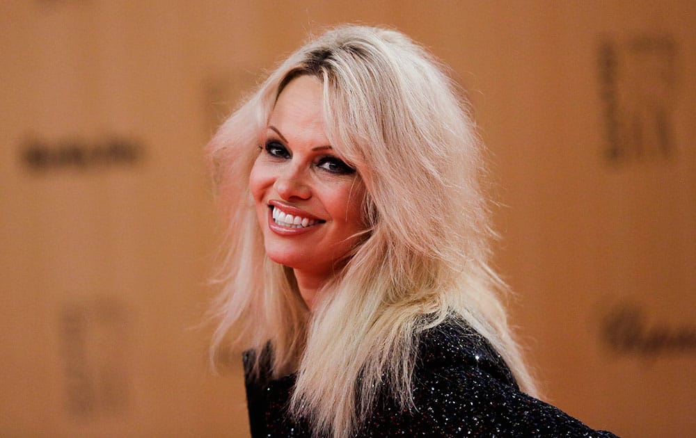 Actress Pamela Anderson arrives for the Bambi 2015 media awards in Berlin.