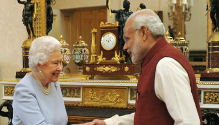 PM Modi enjoys &#039;royal&#039; lunch with Queen Elizabeth II