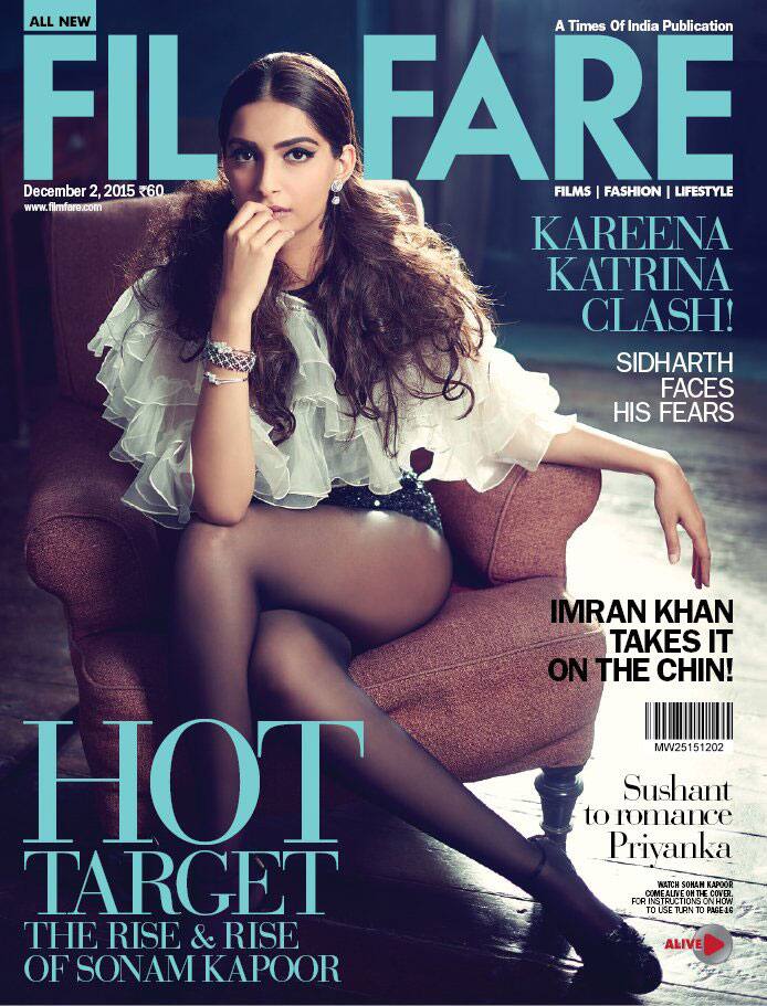 Filmfare :- The gorgeous @sonamakapoor turns on the heat on our latest cover. -twitter