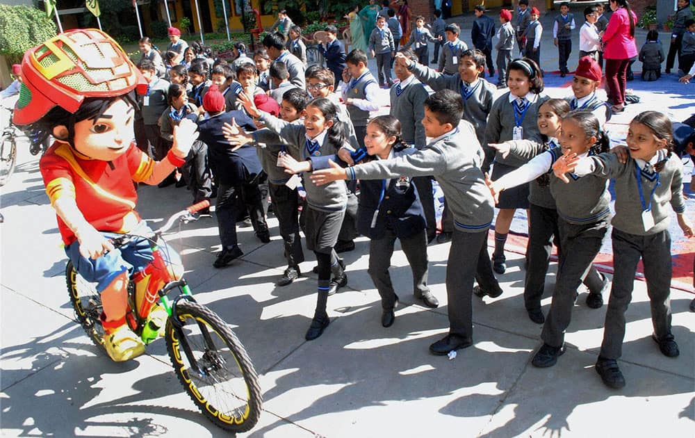 Animated comedy-adventure series hero, “SHIVA” encourages fitness habits among children in Chandigarh.