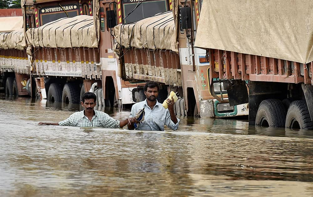 The flood affected areas of Mudichur in Chennai.