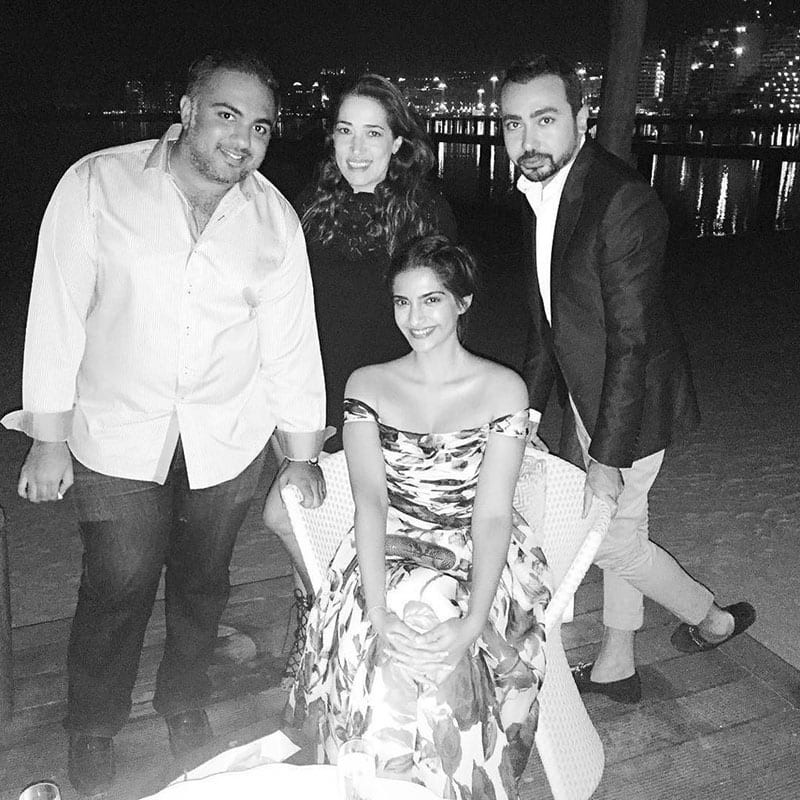 Holiday mode!! Thank you @ashistudio for a lovely night! #friends #dubai #beach #party -twitter‏@sonamakapoor