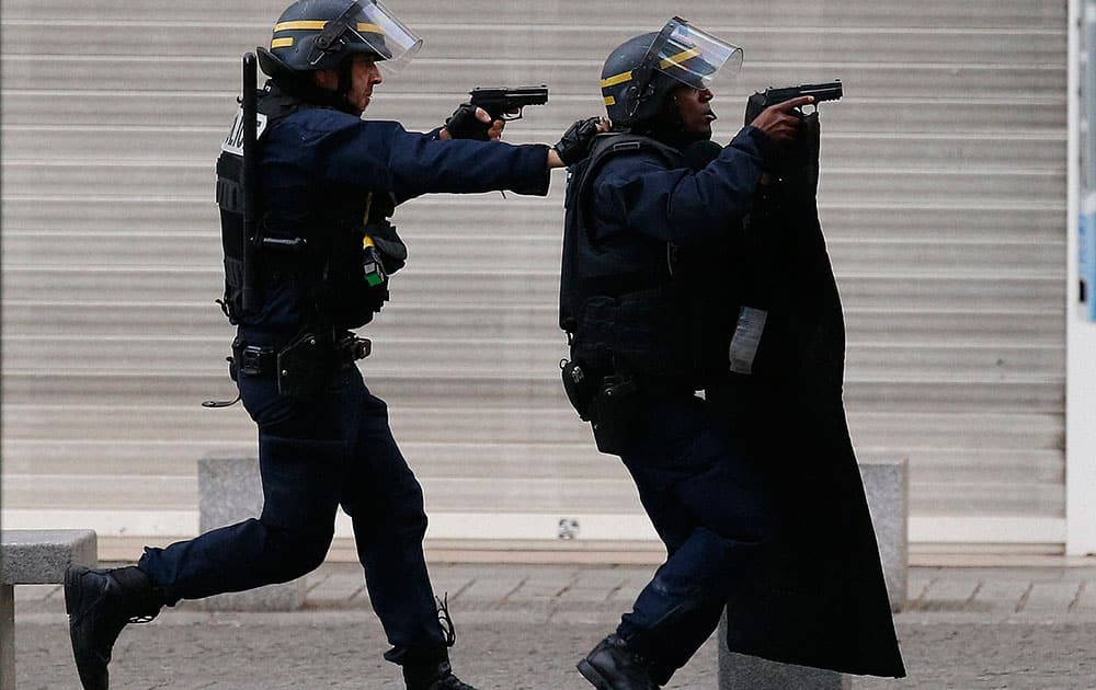 Police forces operate in Saint-Denis, a northern suburb of Paris.