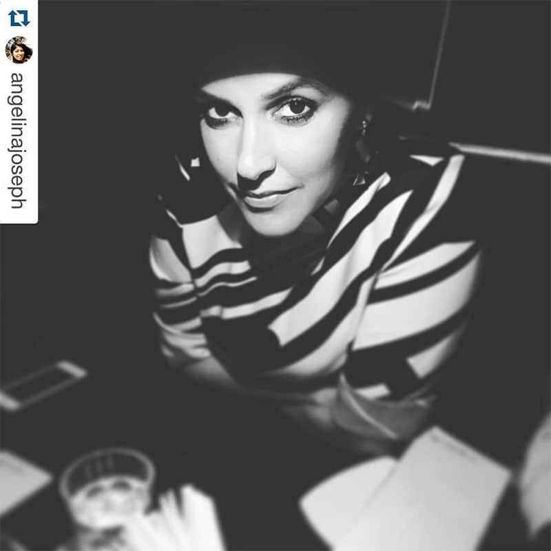 Neha Dhupia :- #Repost @angelina1joseph with repostapp.  ・・・Post work ... Off duty dinner with this beauty!… -instagram