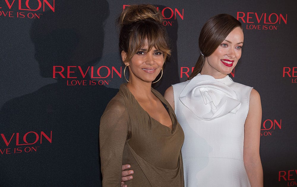 Halle Berry and Olivia Wilde attend the 'Revlon Love Is On Million Dollar Challenge' celebration at the Rainbow Room.